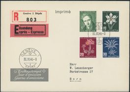 1946 - Pro Juventute - Ersttagsbrief FDC ET