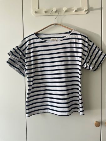 Biscuit Streifen-Shirt mit Rüschen Gr. S