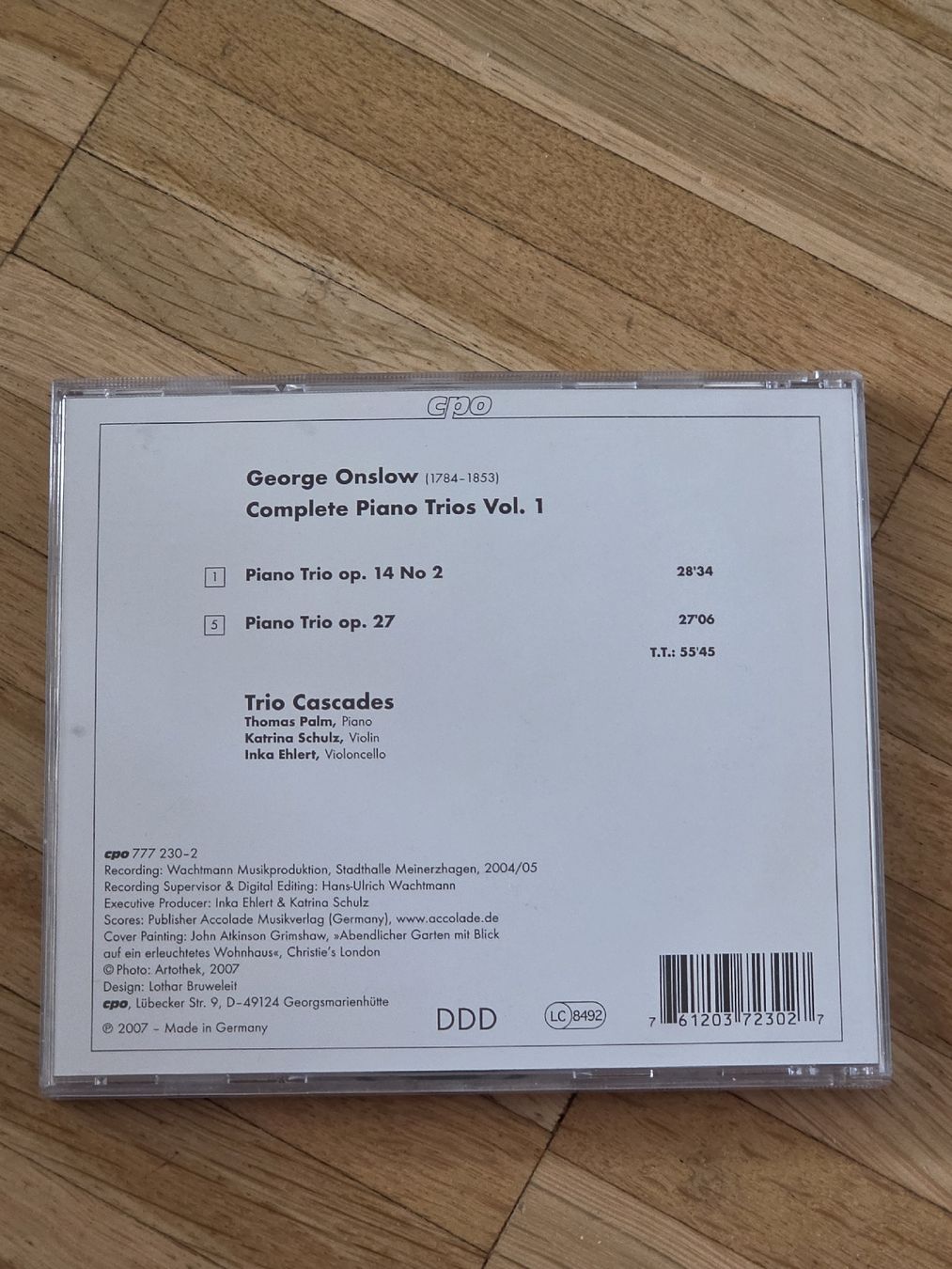 CD: CD: Georges Onslow: Complete Piano Trios Vol 1 – Usato da Aesch BL venduto da immon 1