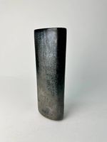 Vase vintage en verre Murano noir signé Barbini