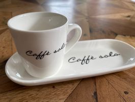 Caffè solo Espresso Tasse mit Teller, neu und ungebraucht