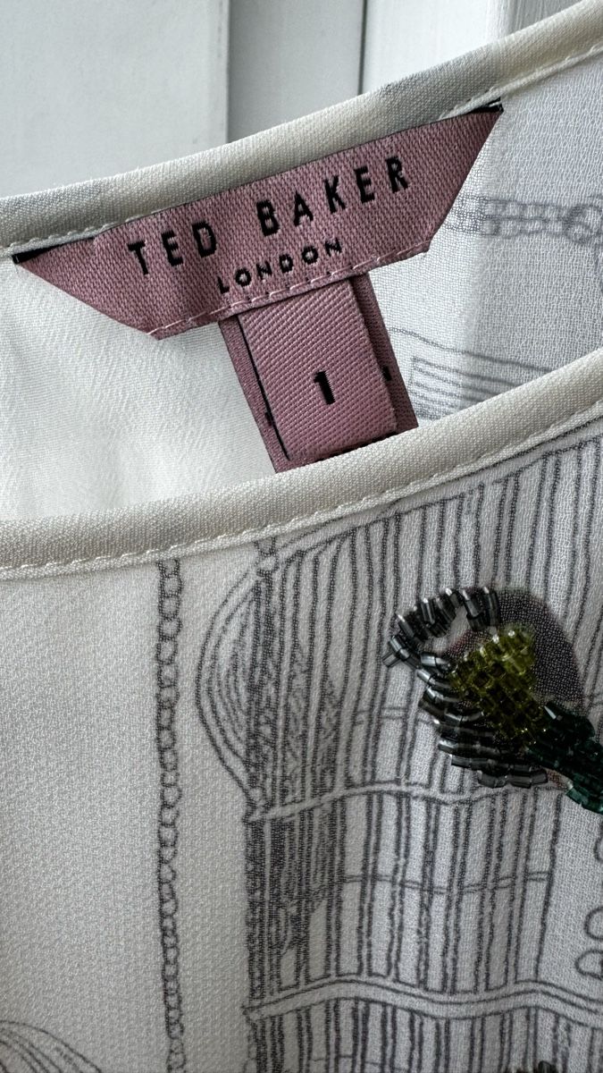 Ted Baker Kleider: Ted Baker Vestito Donna con Stampa Uccelli Tg 36 – Gebraucht aus Corseaux von zetajones01 3