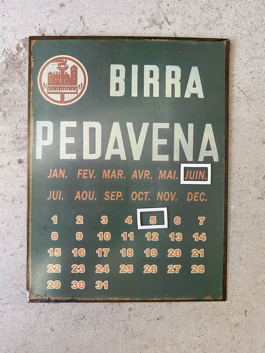 Ecriteaux: Blechschild Kalender Birra Pedavena – D'occasion à Castasegna par duck007