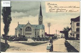 Wetzikon - Kirche - Kinderwagen - coloriert