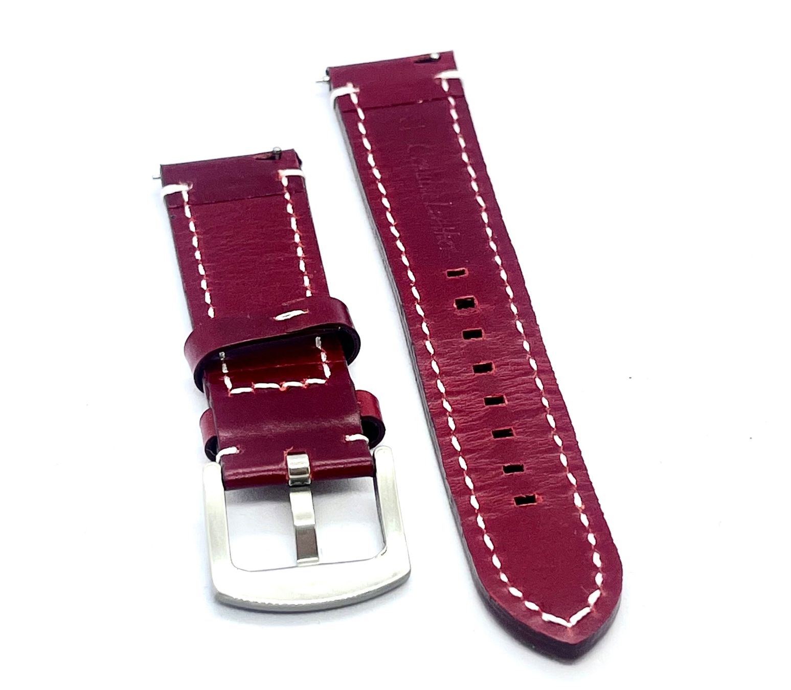 Bracciali & Braccialetti: Lederarmband rot 22 mm Quick Release ungetragen – Nuovo (secondo la descrizione) da Düdingen venduto da Onkel.Friedrich 4
