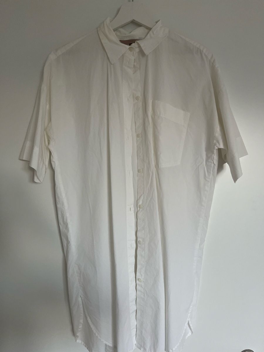 H&M Camicette: Oversized eH&M Tunika/Bluse, weiss, Gr. S, kurzarm – Usato da Luzern venduto da NOOOEELLE 1