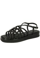 Melvin & Hamilton Black Braided Platform Sandals - Size 36