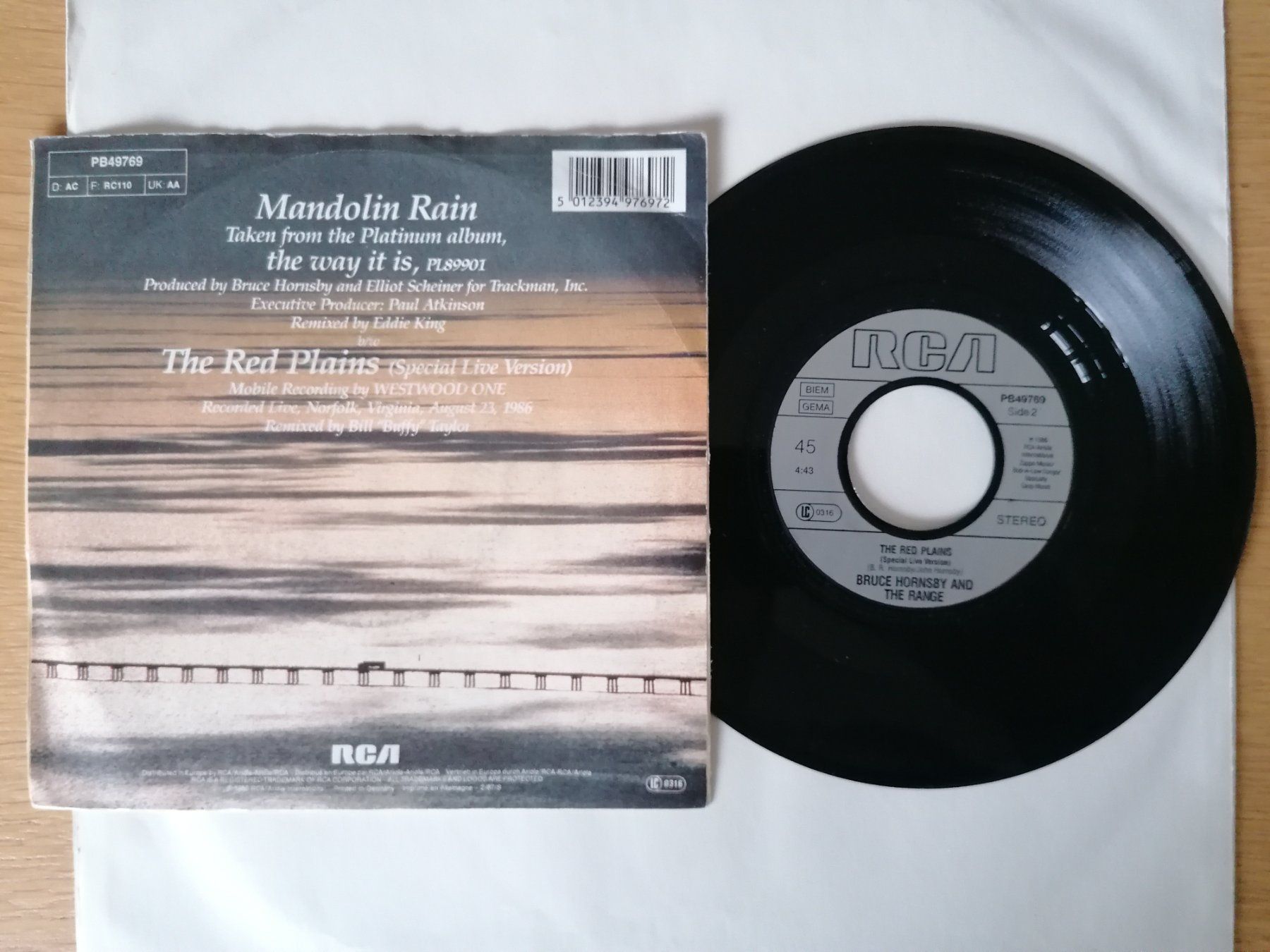 Schallplatten: Bruce Hornsby & The Range - Mandolin Rain - Single – Gebraucht aus Beinwil am See von Funkthesizer 1
