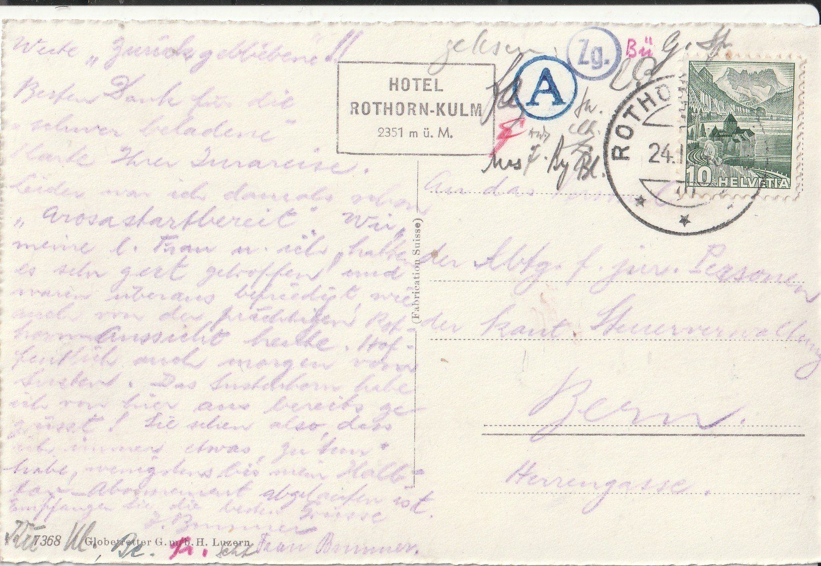 Cartoline postali: Berghaus Brienzer Rothorn – Usato da Lumbrein venduto da made02 1