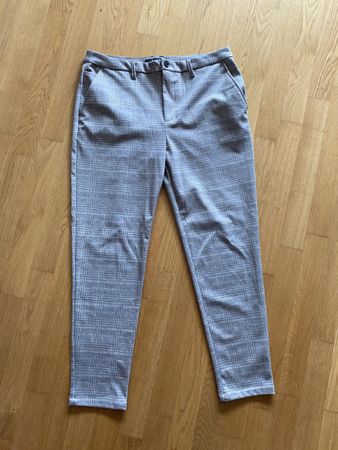 SMOG Chino Hose Herren Gr. L Karo grau/weiss