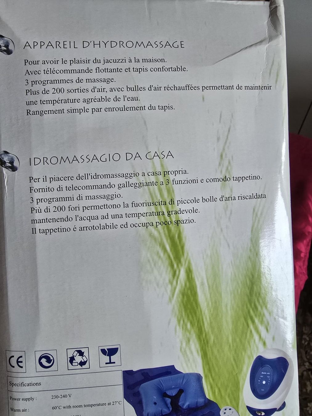 Appareils de massage: HYDROMASSAGE – Neuf avec emballage d'origine à COURGENAY par Soscar 2