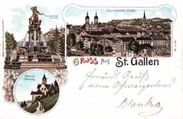 Gruss aus St. Gallen. Restaurant Falkenburg, 1898