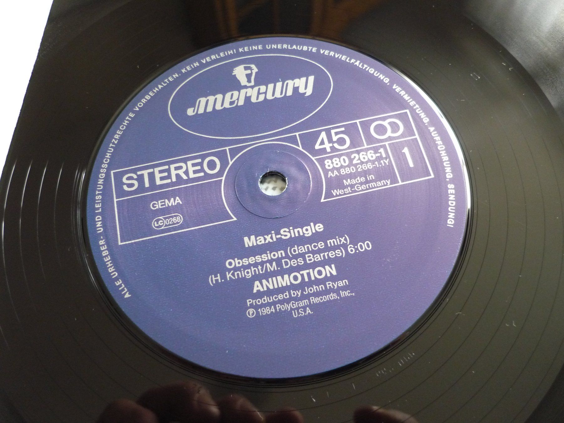 Schallplatten: 12" Schallplatte - Animation - obsession - Italo Disco – Gebraucht aus Beringen von zzRegal 1