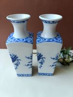 Porzellan Mini-Vasen Set (2-teilig) – Blau-Weiss Asiatisches