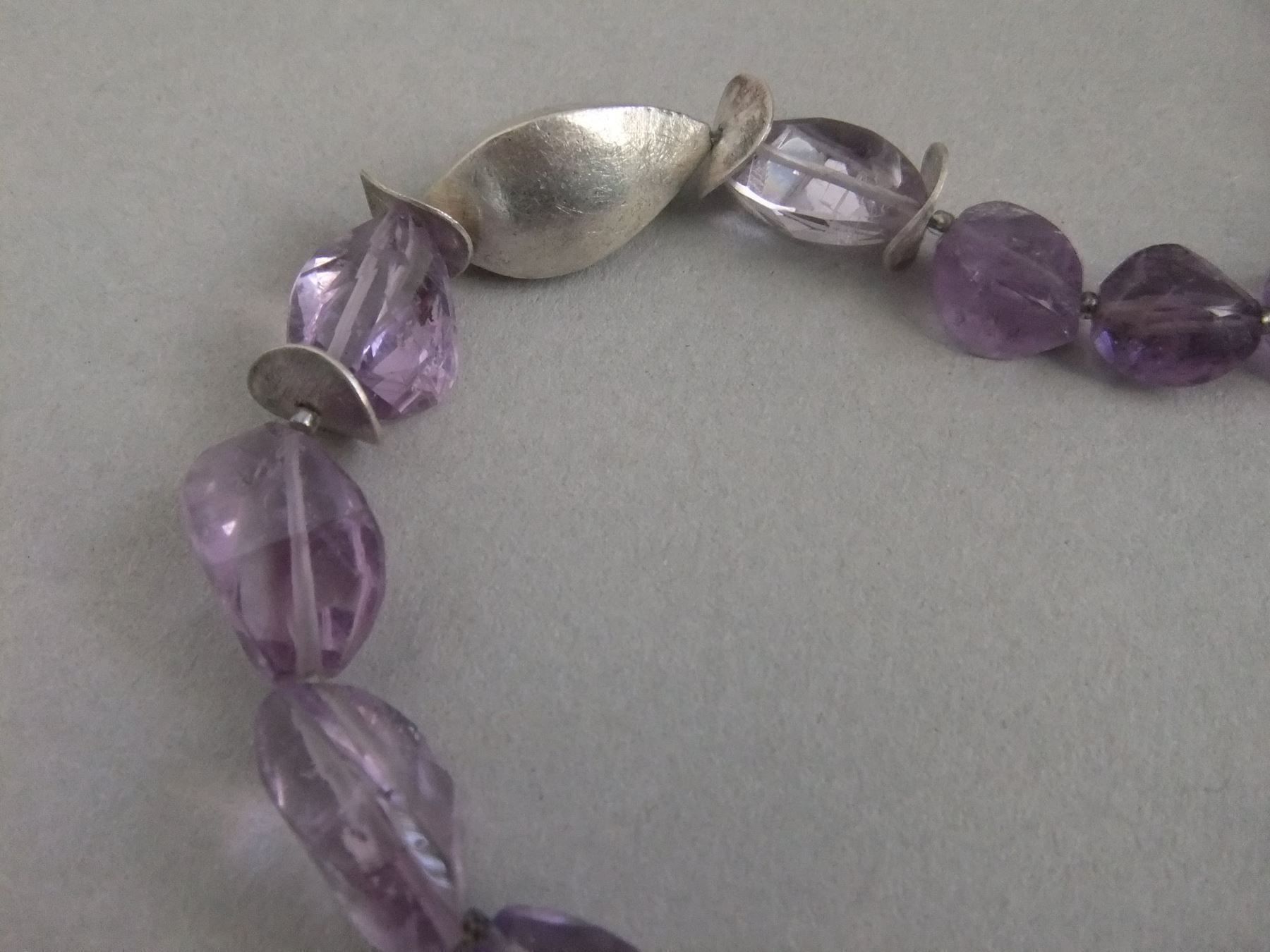 Catenine: Mineralien Amethyst Kette  / 925 Silber – Usato da Esslingen venduto da eintagammeer 4