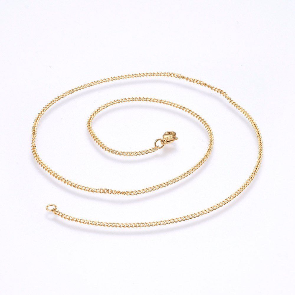Catenine: Kette Edelstahl vergoldet 50cm lang – Nuovo (secondo la descrizione) da Alpnachstad venduto da perlengaby 1