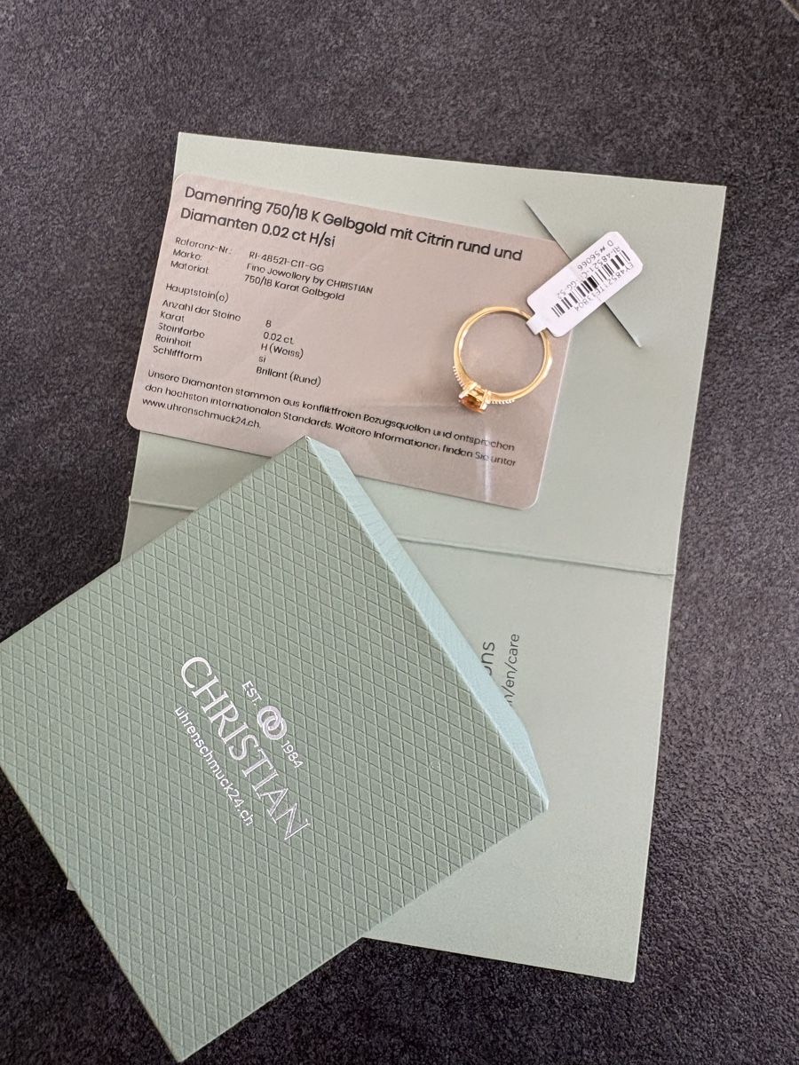 Anelli: Citrin/Diamant Ring GR52 Fabrikneu – Nuovo e nell'imballaggio originale da Fehren venduto da Frischki 9