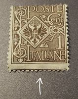 Italien 1901 briefmarke abart dezentriert