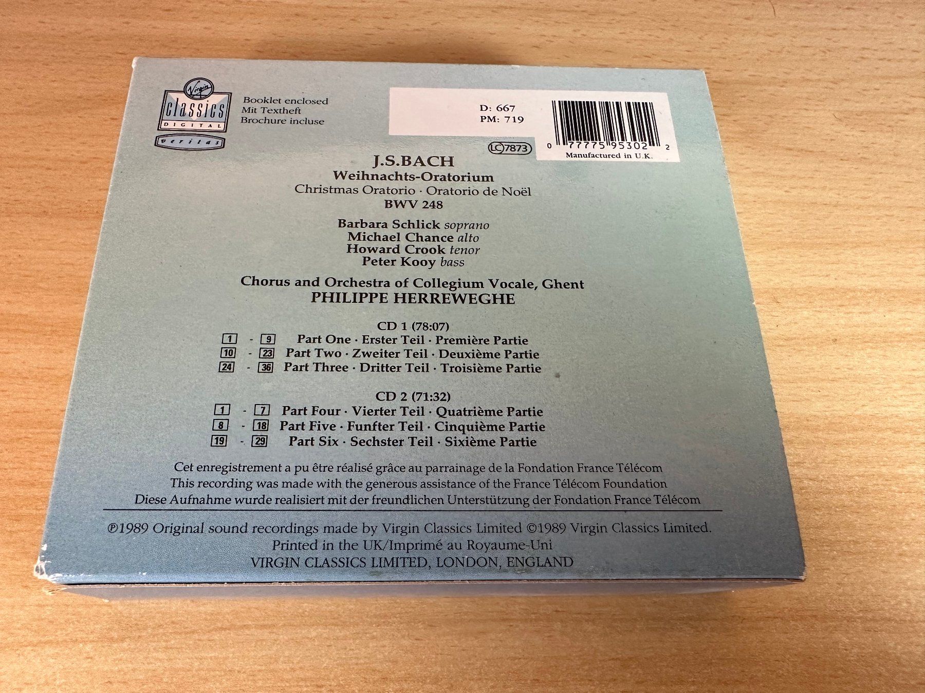 CD: J.S. Bach - Barbara Schlick, M - Weihnachts-Oratorium - 2 CD – Usato da Rikon im Tösstal venduto da Alpenmutz 1