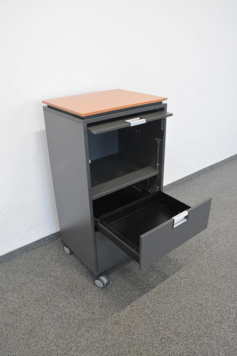 Steelcase Moby Roll-Caddy - Anthrazit-Buche - mit A5 (Gebraucht) in ...