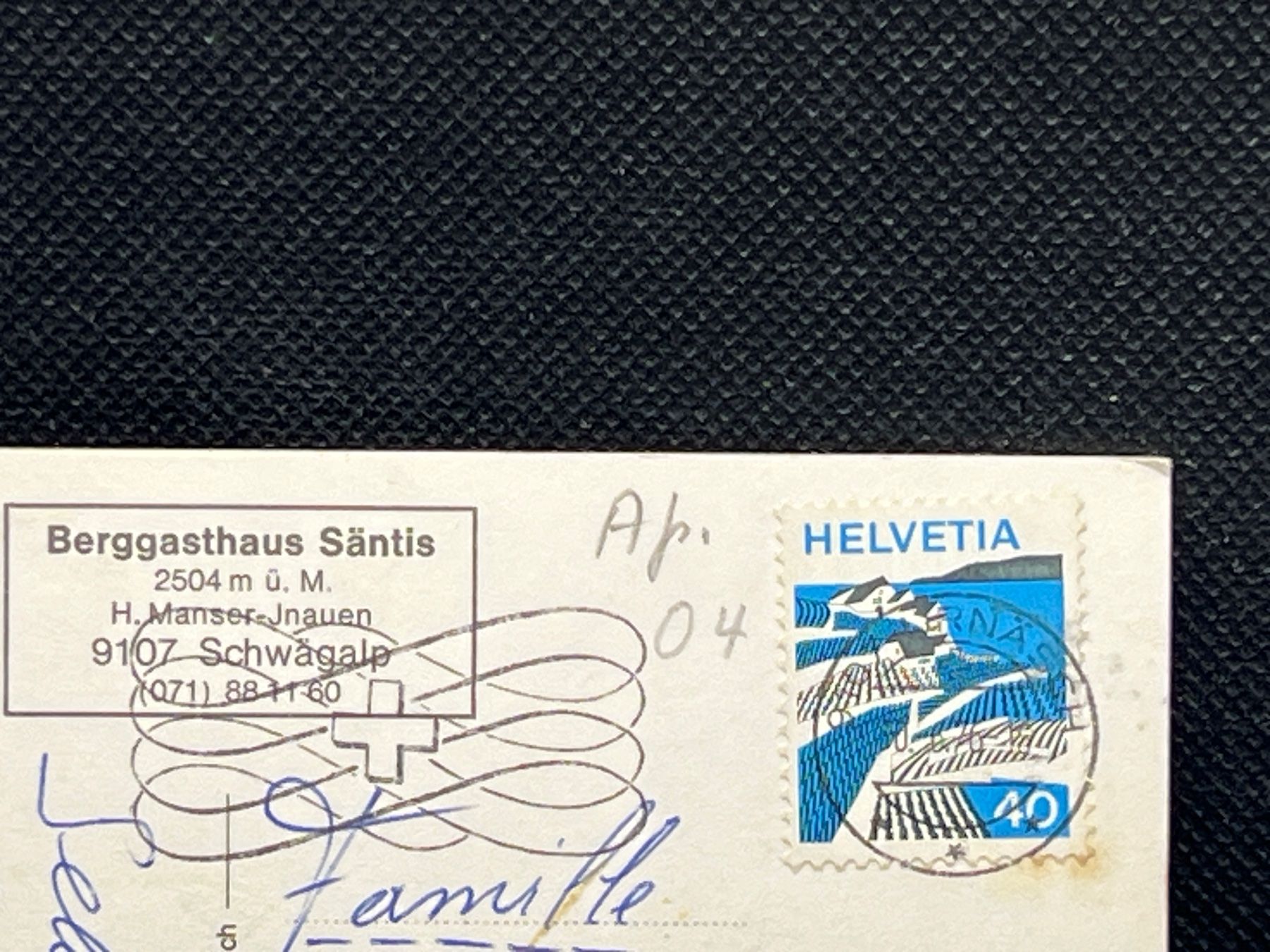 Cartoline postali: Berggasthaus Säntis, Schwägalp – Usato da Widnau venduto da Brusi9 1