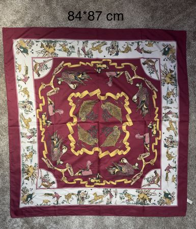 Foulard vintage carré (84 x 87 cm) - Motif Chasse