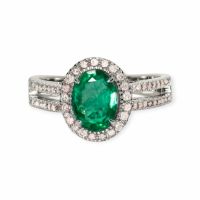 Smaragd-Ring 14k Weissgold 1,30ct