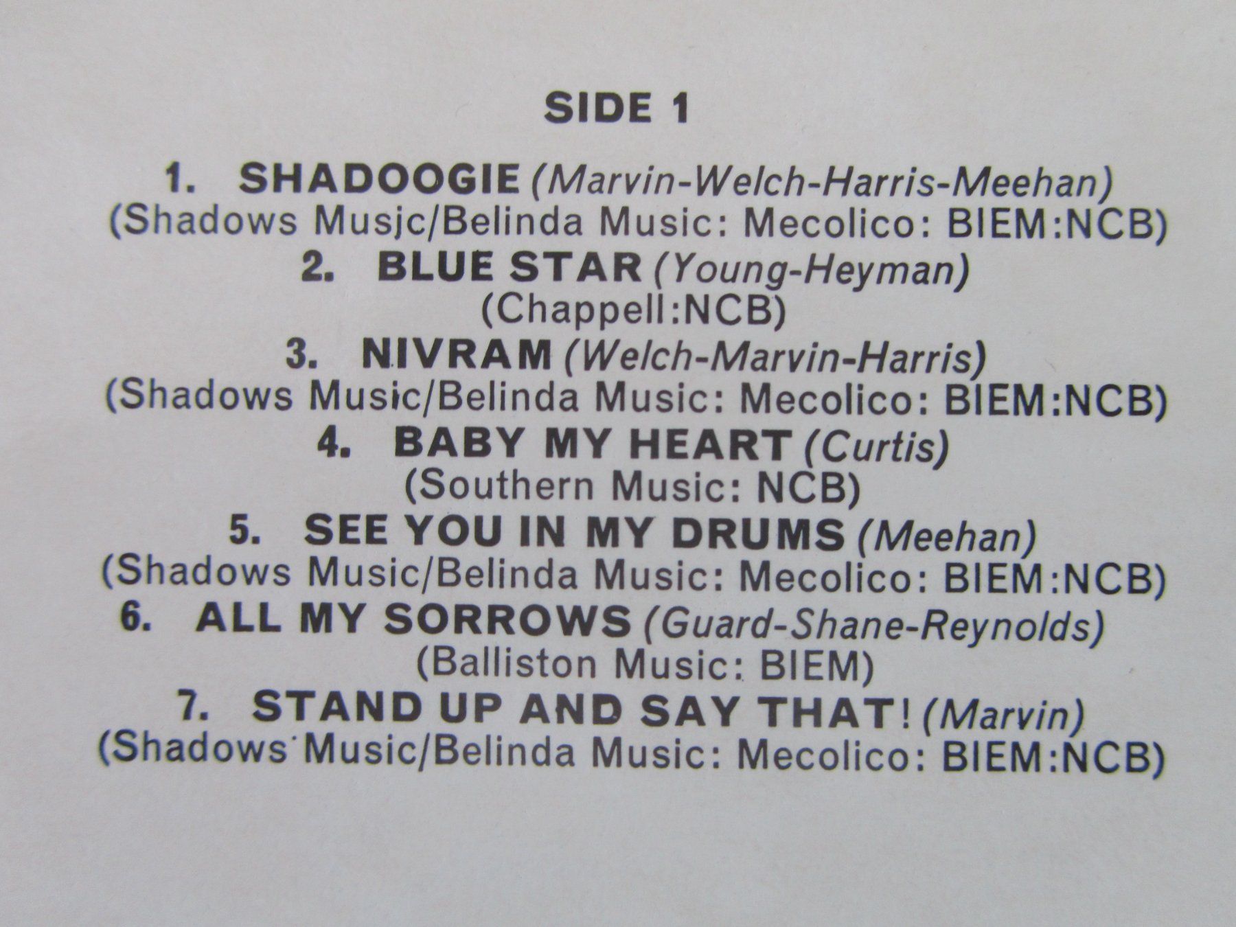 Schallplatten: The Shadows -  Instrumental Rock n`Roll, Beat – Gebraucht aus Seengen von mikelele 4