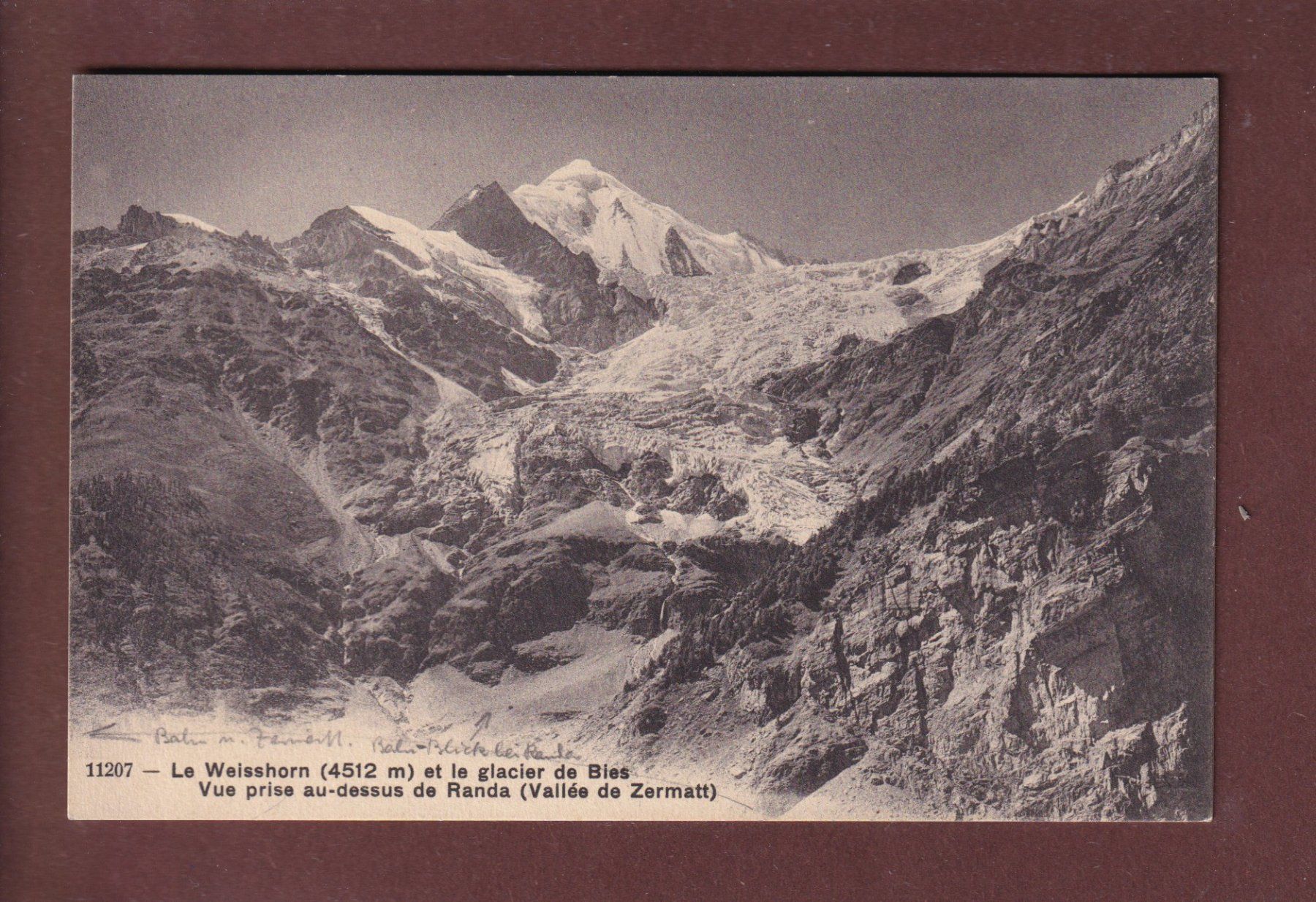 Cartoline postali: WEISSHORN - Glacier de Bies – Usato da Pully venduto da nicecards