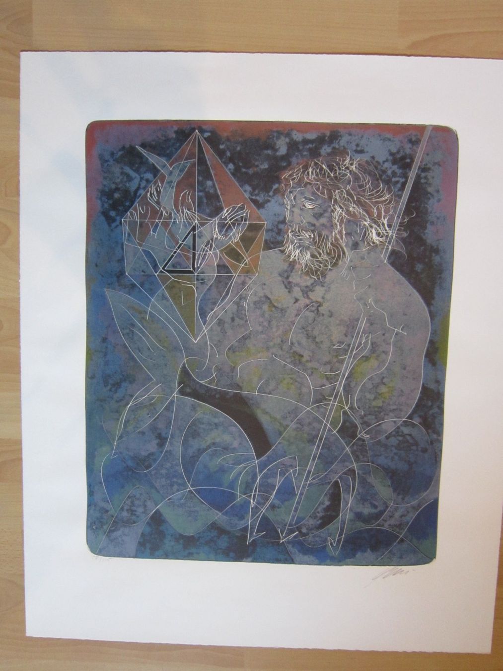 Grafica & Litografie: Erni Hans "Wasser" 4 Elemente Original handsig. Lithografie – Usato da Siebnen venduto da Kareno