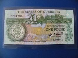 Guernsey 1 Pound, P-48a (1980) Präfix F, Unc