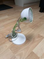 Schreibtischlampe / Tischlampe weiß-grün  guter Zustand
