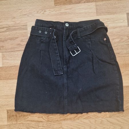 Jeansrock schwarz mit Gürtel Gr. 36