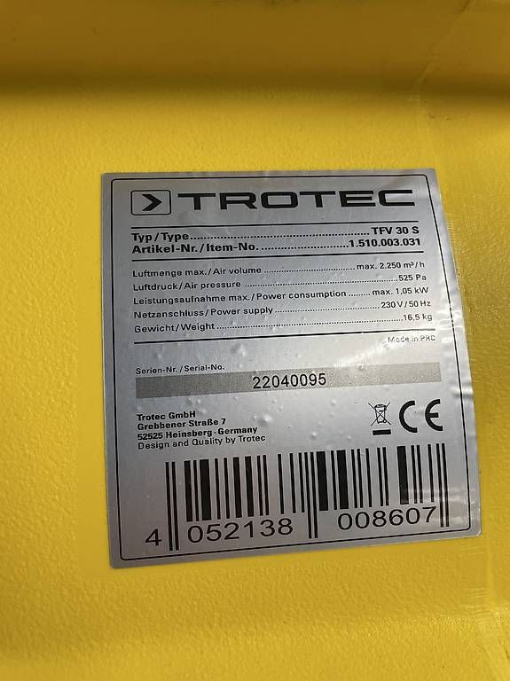 Ventilatori: TROTEC Turbolüfter TFV 30 S – Usato da Vilters venduto da arjona01 4