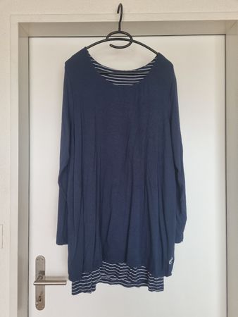 Damen Longshirt blau gestreift Langarm Gr 44
