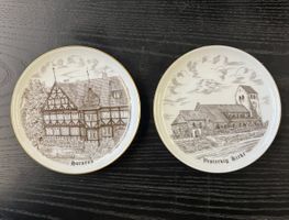 2 Wandteller, dänisches Porzellan, Horsens + Vestervig, Deko