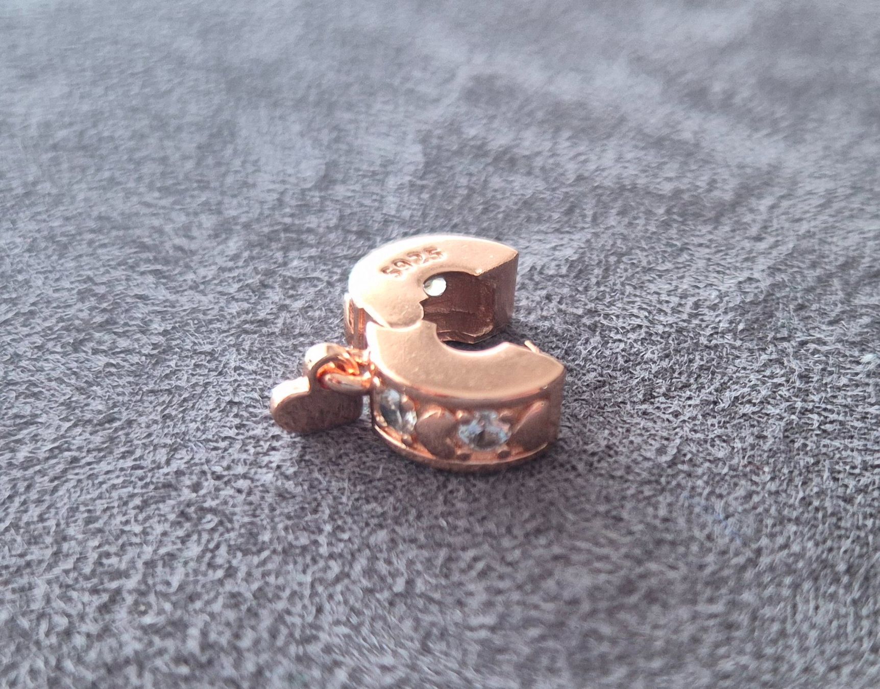 Ciondoli: Silber Charm Stopper mit Herz rosé +Garantie – Nuovo (secondo la descrizione) da Rotkreuz venduto da Carbone_Bijou-Shop 5