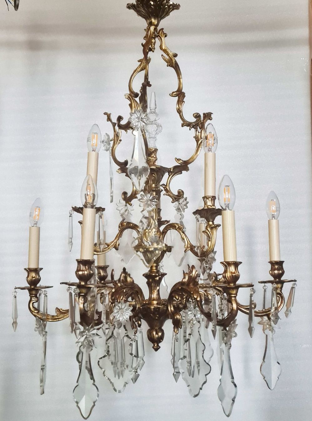 Kronleuchter & Deckenlampen: prächtiger antiker Kronleuchter, Korbform, Bronze, C59 – Gebraucht aus Gross Drewitz von Kronleuchter-online 7