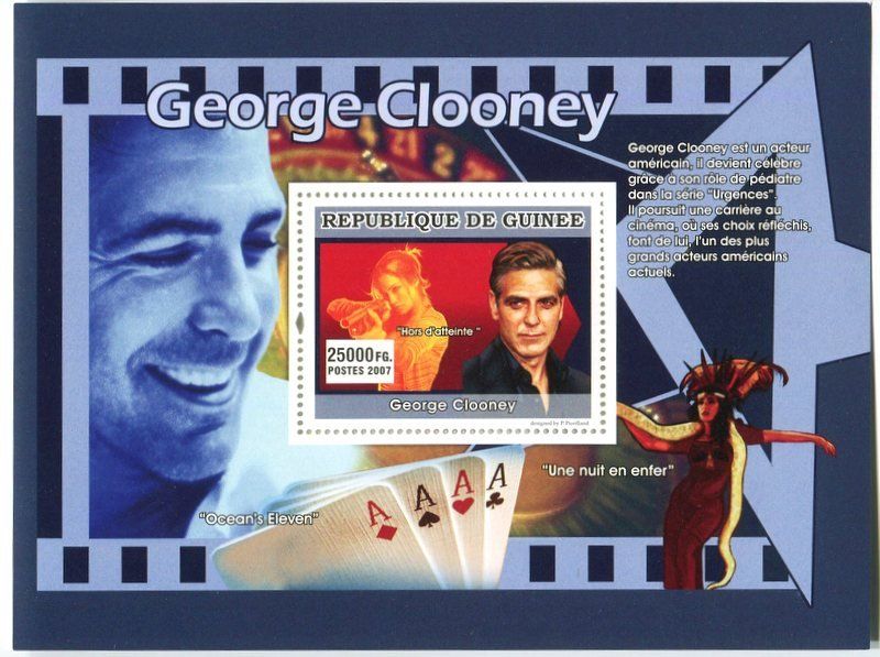 Tutti i francobolli: Block "George Clooney". Guinea. – Nuovo e nell'imballaggio originale da Basel venduto da Butsch5