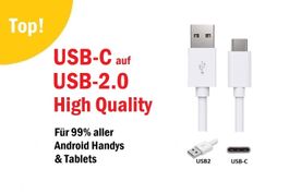 Lade-Kabel USB-C >> USB-2  Samsung Sony Xiaomi Google Huawei