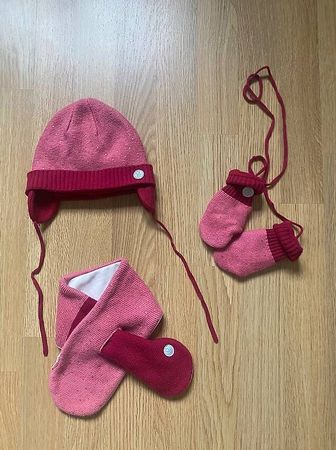 Okaidi Winterset Schal Mütze Fäustlinge Mädchen Gr. 80/86