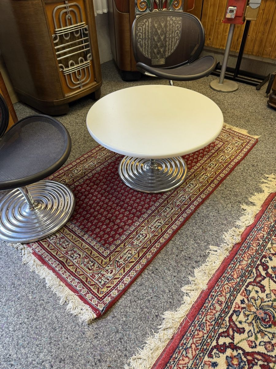Set di tavolo e panche: Design Stühle mit Tisch Herbert Ohl – Usato da bern venduto da Seeburg 1