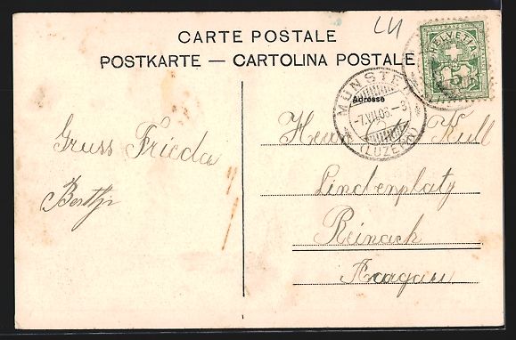 Cartoline postali: AK Münster /Luzern, Stift Beromünster – Usato da Berlin venduto da bartko-reher 1