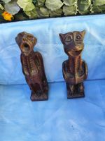 2 Gargoyle, geschnitzte Eiche, Historismus, Neogotik Antik
