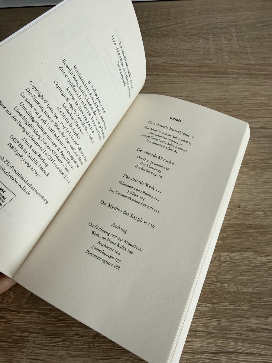 Libri: Albert Camus - Der Mythos des Sisyphos  – Nuovo (secondo la descrizione) da Baar venduto da elexata 2