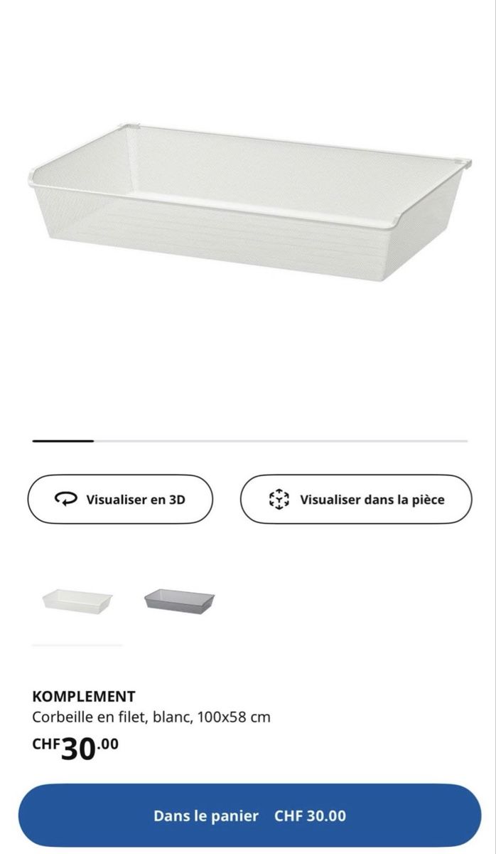 Ikea Armadi: Tiroir IKEA KOMPLEMENT blanc 100x58 cm occasion – Nuovo (secondo la descrizione) da Porrentruy venduto da Margaux1997 2