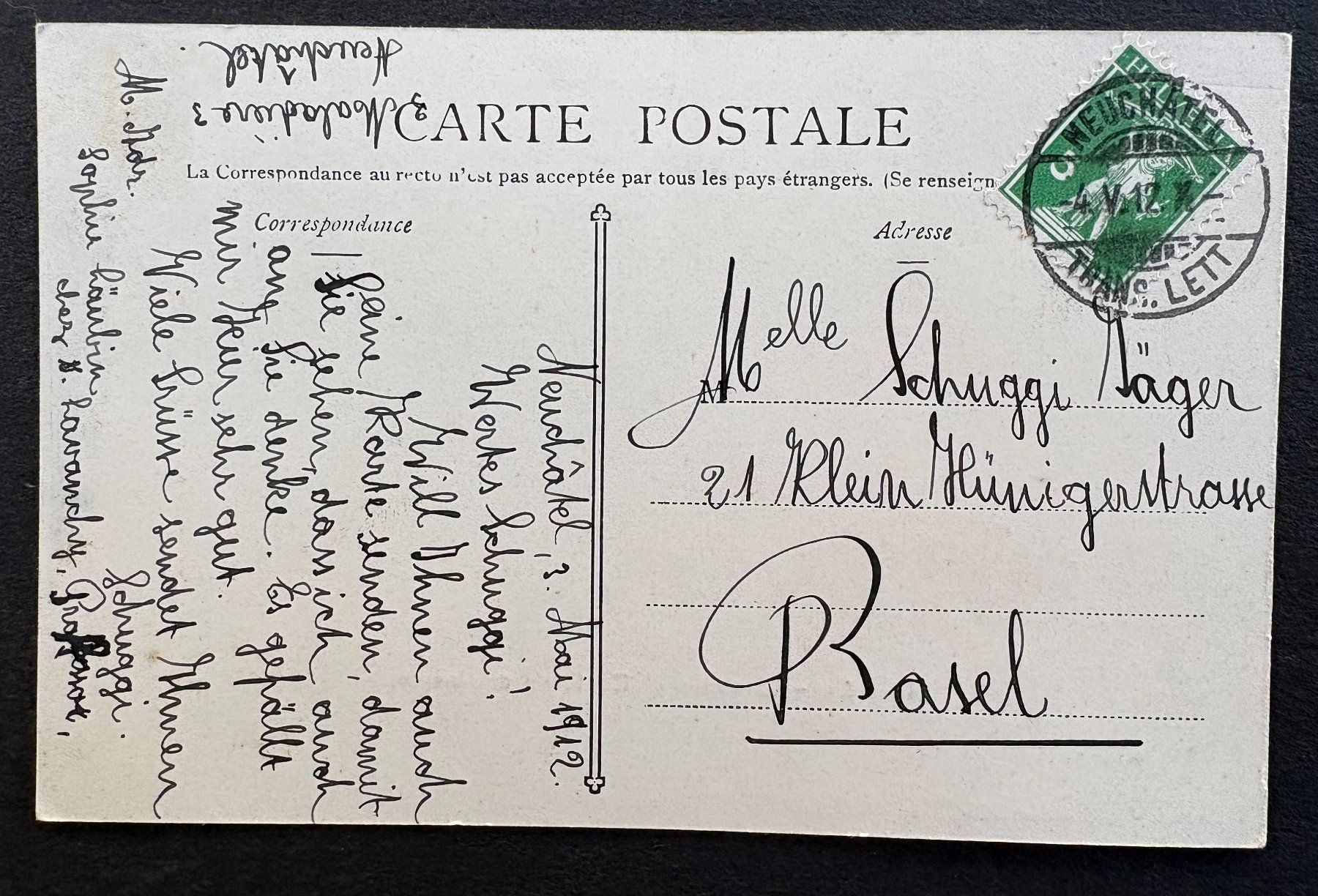 Cartoline postali: ANSICHTSKARTE NEUCHATEL ACADÉMIE DE COMMERCE – Usato da Ostermundigen venduto da wini63 1