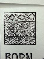 Gummistempel geometrisches Muster / Ethno-Motiv – Holzblock