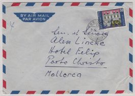 Brief 21.VI.63 Zürich - Porto Christo (Mallorca) Destination