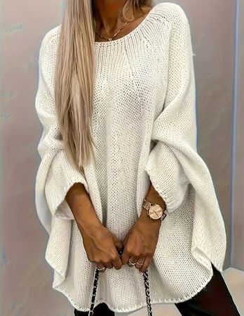 ⚜️ Edler Strickpullover, eierschalenfarben, Gr. M - NEU!